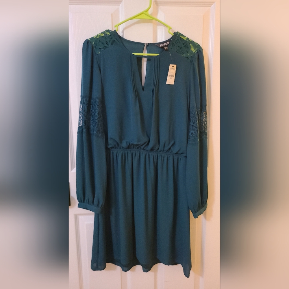 Teal/Green Dress Express Large